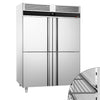 Commercial Upright Freezer Stainless steel PREMIUM - GN 2/1 - 1400L - with 4 half doors