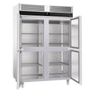 Commercial Upright Freezer Stainless steel PREMIUM - GN 2/1 - 1400L - with 4 half doors