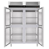 Commercial Upright Freezer Stainless steel PREMIUM - GN 2/1 - 1400L - with 4 half doors