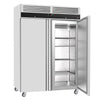Commercial Upright Freezer Stainless steel ECO - GN 2/1 - 1400L - with 2 doors & Rails & support grids - On castors