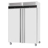 Commercial Upright Freezer Stainless steel ECO - GN 2/1 - 1400L - with 2 doors & Rails & support grids - On castors