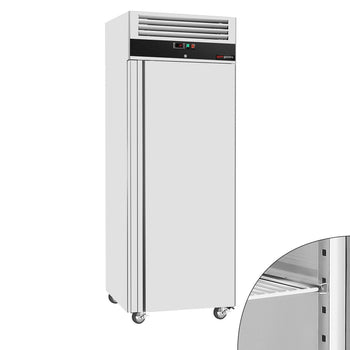 Commercial Upright Freezer Stainless steel ECO - GN 2/1 - 650 L - with 1 door - On castors