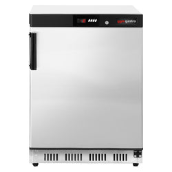 Mini chłodziarka magazynowa ze stali nierdzewnej PREMIUM – 200 litrów – z 1 drzwiami – wnętrze drzwi z tworzywa sztucznego