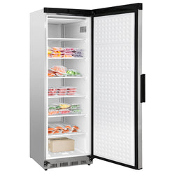 Zamrażarka do przechowywania ze stali nierdzewnej PREMIUM – 400 litrów – z 1 drzwiami – wnętrze drzwi z tworzywa sztucznego