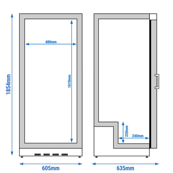 Chłodziarka skrzyniowa ze stali nierdzewnej PREMIUM – 400 litrów – z 1 drzwiami – wnętrze drzwi z tworzywa sztucznego - Prime Gastro