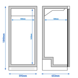 Chłodziarka do przechowywania ze stali nierdzewnej ECO - 400 litrów - z 1 szklanymi drzwiami