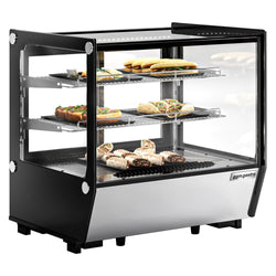 Witryna chłodnicza stołowa - 120 litrów - 700 mm - kwadratowa - z 2 półkami