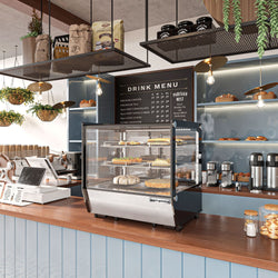 Witryna chłodnicza stołowa - 120 litrów - 700 mm - kwadratowa - z 2 półkami