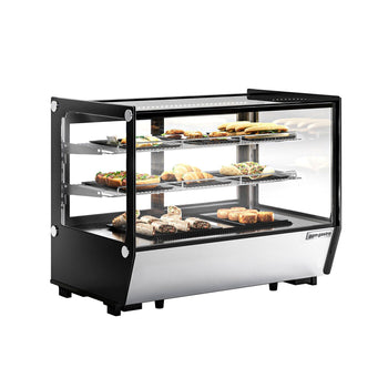 Witryna chłodnicza stołowa - 160 litrów - 880 mm - kwadratowa - z 2 półkami