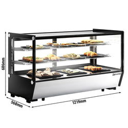 Witryna chłodnicza stołowa - 200 litrów - 1220 mm - kwadratowa - z 2 półkami