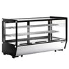 Countertop display fridge - 200L - 1220mm - Double glazing - square - with 2 adjustable chrome shelves - rear sliding glass doors