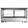 Countertop display fridge - 200L - 1220mm - Double glazing - square - with 2 adjustable chrome shelves - rear sliding glass doors