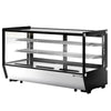 Countertop display fridge - 200L - 1220mm - Double glazing - square - with 2 adjustable chrome shelves - rear sliding glass doors