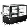 Countertop display fridge - 120L - 700mm - Double glazing - square - with 2 glass shelves - rear sliding glass doors - Black