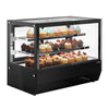 Countertop display fridge - 120L - 700mm - Double glazing - square - with 2 glass shelves - rear sliding glass doors - Black