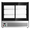 Countertop display fridge - 120L - 700mm - Double glazing - square - with 2 glass shelves - rear sliding glass doors - Black