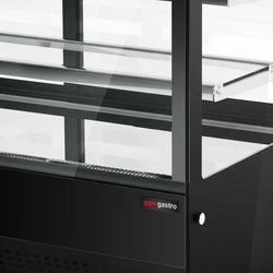 Witryna chłodnicza stołowa - 120 litrów - 700 mm - z 2 szklanymi półkami - kwadratowa - czarna