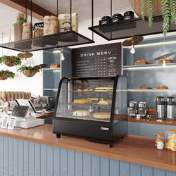 Witryna chłodnicza stołowa - 100 litrów - 680 mm - okrągła - z 2 półkami