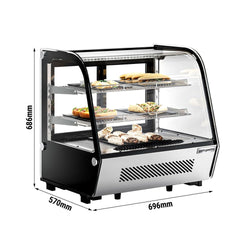 Witryna chłodnicza stołowa - 120 litrów - 690 mm - okrągła - z 2 półkami