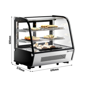 Witryna chłodnicza stołowa - 120 litrów - 690 mm - okrągła - z 2 półkami - Prime Gastro