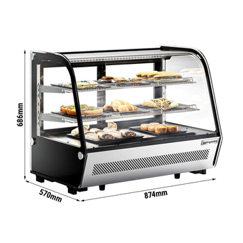 Witryna chłodnicza stołowa - 160 litrów - 870 mm - okrągła - z 2 półkami - Prime Gastro