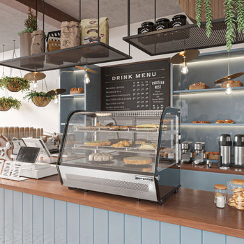 Witryna chłodnicza stołowa - 160 litrów - 870 mm - okrągła - z 2 półkami - Prime Gastro