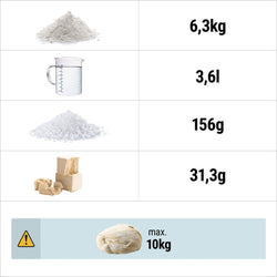 Miesiarka do ciasta / maszyna do wyrabiania ciasta – 20 litrów / 10 kg – ze stałą dzieżą – 230 V