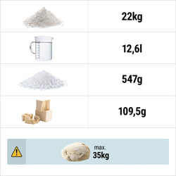 Miesiarka do ciasta / maszyna do wyrabiania ciasta – 80 litrów / 35 kg – ze stałą dzieżą – 230 V