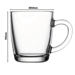 (24 szt.) Kubek szklany do herbaty - AQUA - 340ml - do zmywarki; zestaw 24 szt.