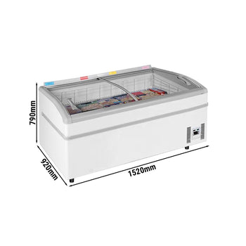 Wyspa chłodnicza & mroźnicza - 1520x920 mm - 400 litrów - przesuwana szklana pokrywa - Prime Gastro