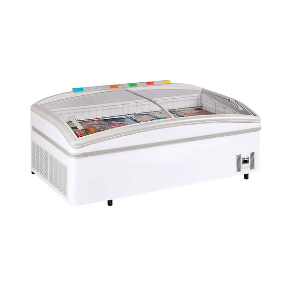 Wyspa chłodnicza & mroźnicza - 1990x920mm - 470 litrów - przesuwana szklana pokrywa