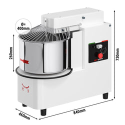 Mikser do ciasta - 33 litry / 25 kg - 1 prędkość - wyjmowana misa i mieszadło na zawiasach - funkcja czasomierza
