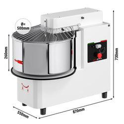 Miesiarka spiralna do ciasta - 53L / 44kg - z wyjmowaną dzieżą - z timerem - z podnoszoną głowicą - do ciast ciężkich - 400V