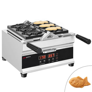 Profesjonalna maszyna do tartaletek – 1,6 kW – w zestawie forma do tartaletek: 3 sztuki w kształcie rybki taiyaki