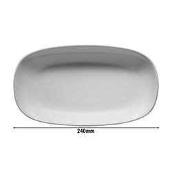 (6 szt.) ENTITY - Talerz - owalny - porcelanowy - 240x110mm - biały