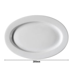 (12 sztuk) PERA biała - Talerz owalny - Ø 28 cm