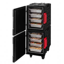 (2 szt.) Pojemnik termoizolacyjny – 88 L – na 12x GN 1/1 – ładowanie od frontu – z cichymi kółkami