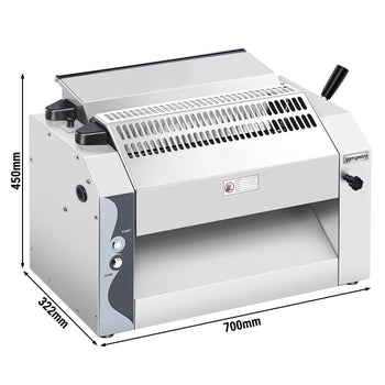 Wałkownica do ciasta - do pizzy Ø420mm i makaronu - grubość ciasta od 0mm do 10mm