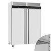 Commercial Upright Freezer Stainless steel ECO - 1200L - with 2 doors & Support grids & Stainless steel rails - On castors