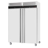 Commercial Upright Freezer Stainless steel ECO - 1200L - with 2 doors & Support grids & Stainless steel rails - On castors