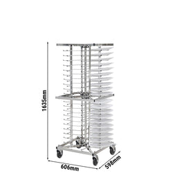 Podwójny wózek do układania talerzy - do 80 talerzy