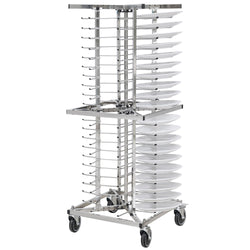 Podwójny wózek do układania talerzy - do 80 talerzy