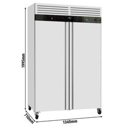 Szafa mroźnicza ze stali nierdzewnej ECO - 1200L - 1340x710mm - 2 drzwi - chłodzenie wentylowane; zamek