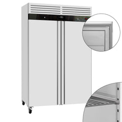 Szafa mroźnicza ze stali nierdzewnej ECO - 1200L - 1340x710mm - 2 drzwi - chłodzenie wentylowane; zamek
