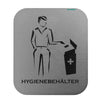 AIR-WOLF | Tabliczka na drzwi „pojemnik higieniczny” – samoprzylepna – aluminium – z niemieckim napisem „Hygienebehälter”