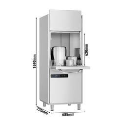 Dwuścienna zmywarka do garnków - cyfrowa - 11,35 kW - z pompą detergentu & nabłyszczacza