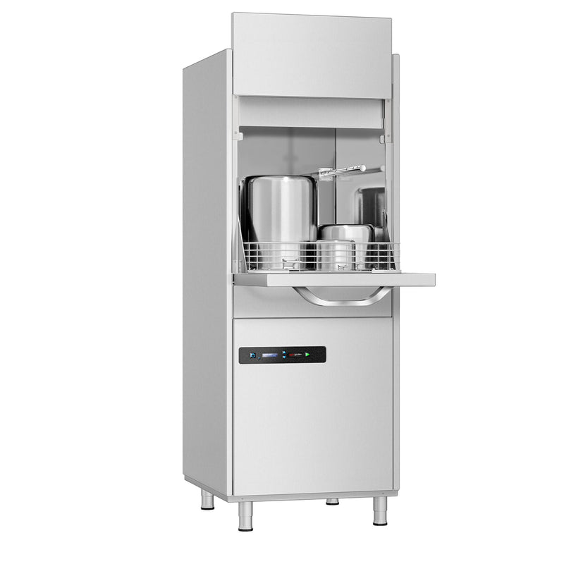 Dwuścienna zmywarka do garnków - cyfrowa - 12,2 kW - z pompą detergentu i nabłyszczacza