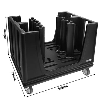 Dozownik do talerzy - nieogrzewany - z kółkami i 6 regulowanymi przegrodami - 180 - 480 talerzy - Prime Gastro