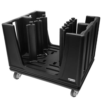 Dozownik do talerzy - nieogrzewany - z kółkami i 6 regulowanymi przegrodami - 180 - 480 talerzy - Prime Gastro