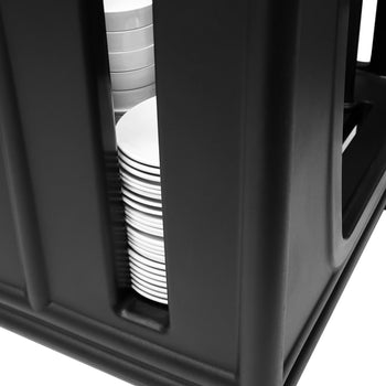 Dozownik do talerzy - nieogrzewany - z kółkami i 6 regulowanymi przegrodami - 180 - 480 talerzy - Prime Gastro